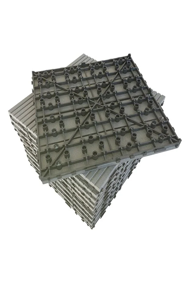 Kompozit (AHŞAP PLASTİK) Zemin Döşemesi 1 M2 (11 ADET KARO) Kahverengi Düz Model